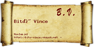 Bitó Vince névjegykártya